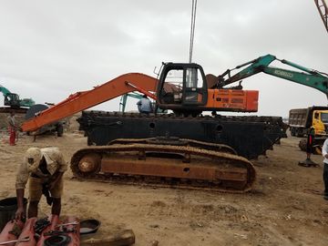 Dredging Works Amphibious Pontoon ,  Undercarriage Parts With Spud Pile
